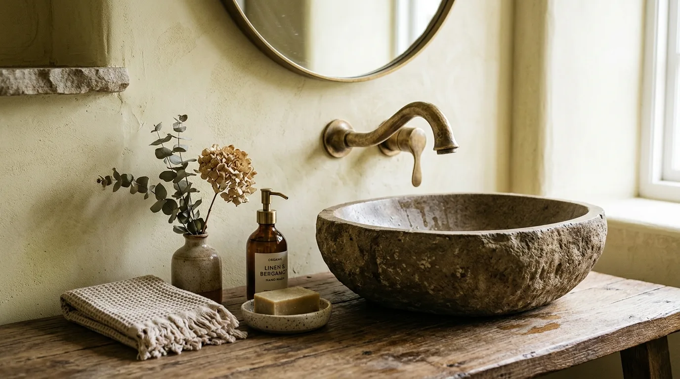 Use a sink with shape if the room needs more personality inspiration for a powder room.